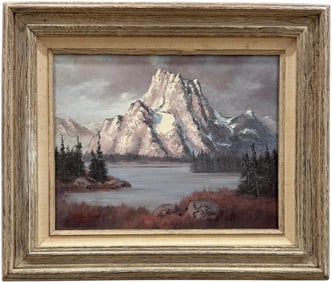 THELMA DAVIS SWA, American West Mountain Landscape Signed Oil On Canvas Painting