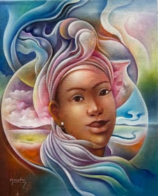 MERCEDES COACHY (20th c, Haitian) Portrait Of A Woman