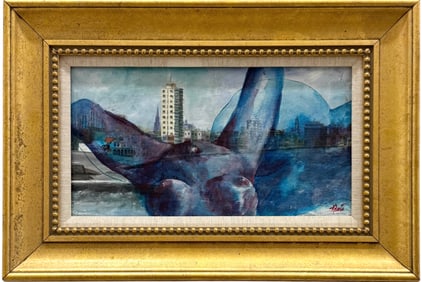 JUAN CARLOS AMADOR (20th c, Puerto Rico) Erotic Surrealist Nude