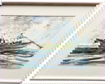 THORNTON KINNEY(20th c, American) Fishermen At Sea, Gloucester, MA Artist