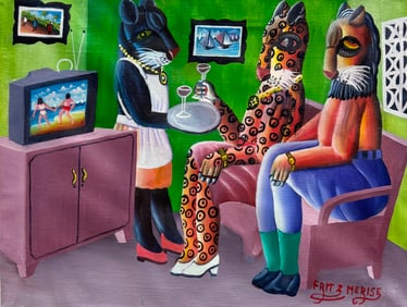 FRITZ MERISE (20th c, Haitian) Wine Night