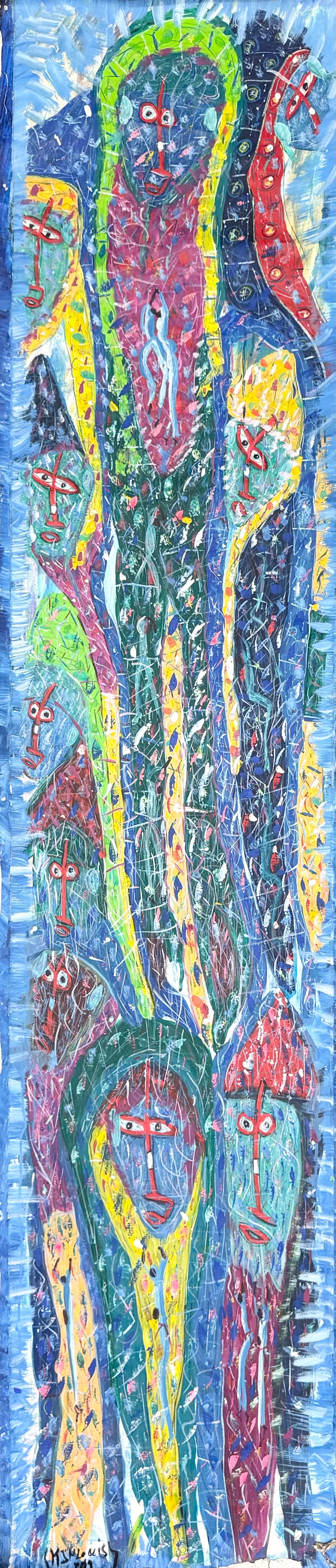 Maxan Jean Louis (Haitian, b.1966) Large Abstract 70" (1 of 2)