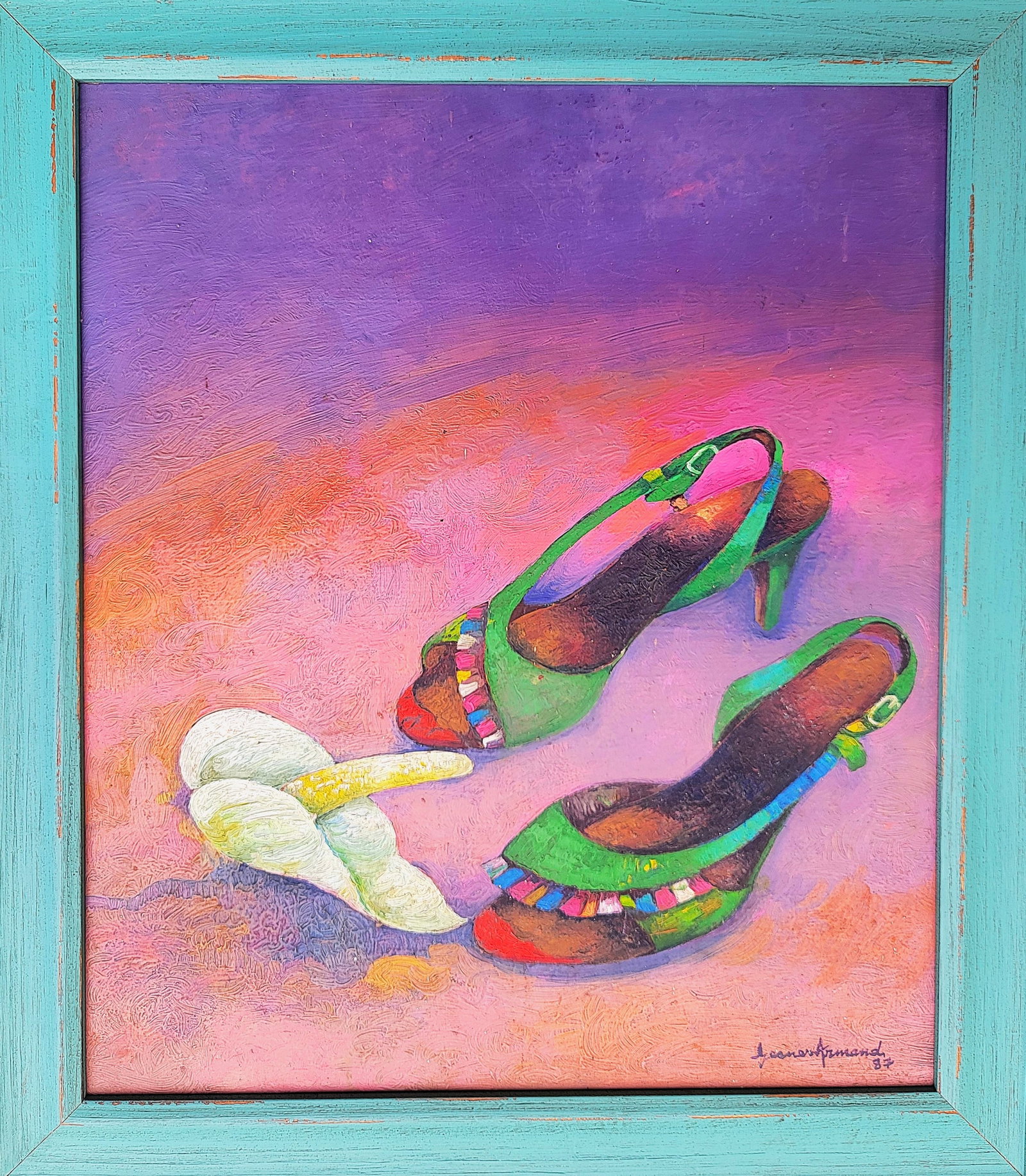 GESNER ARMAND (1936-2008, Haiti): Oil on board 11 x 14 in. Domestic Flat Shipping Price: $55