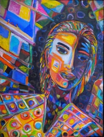 JOSEPH CANTAVE (b. 1963, Haitian) Figural Abstract