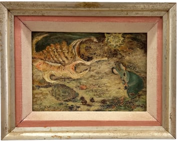 Impressionist Oil Painting Of The Ocean Floor With A Dead Mouse