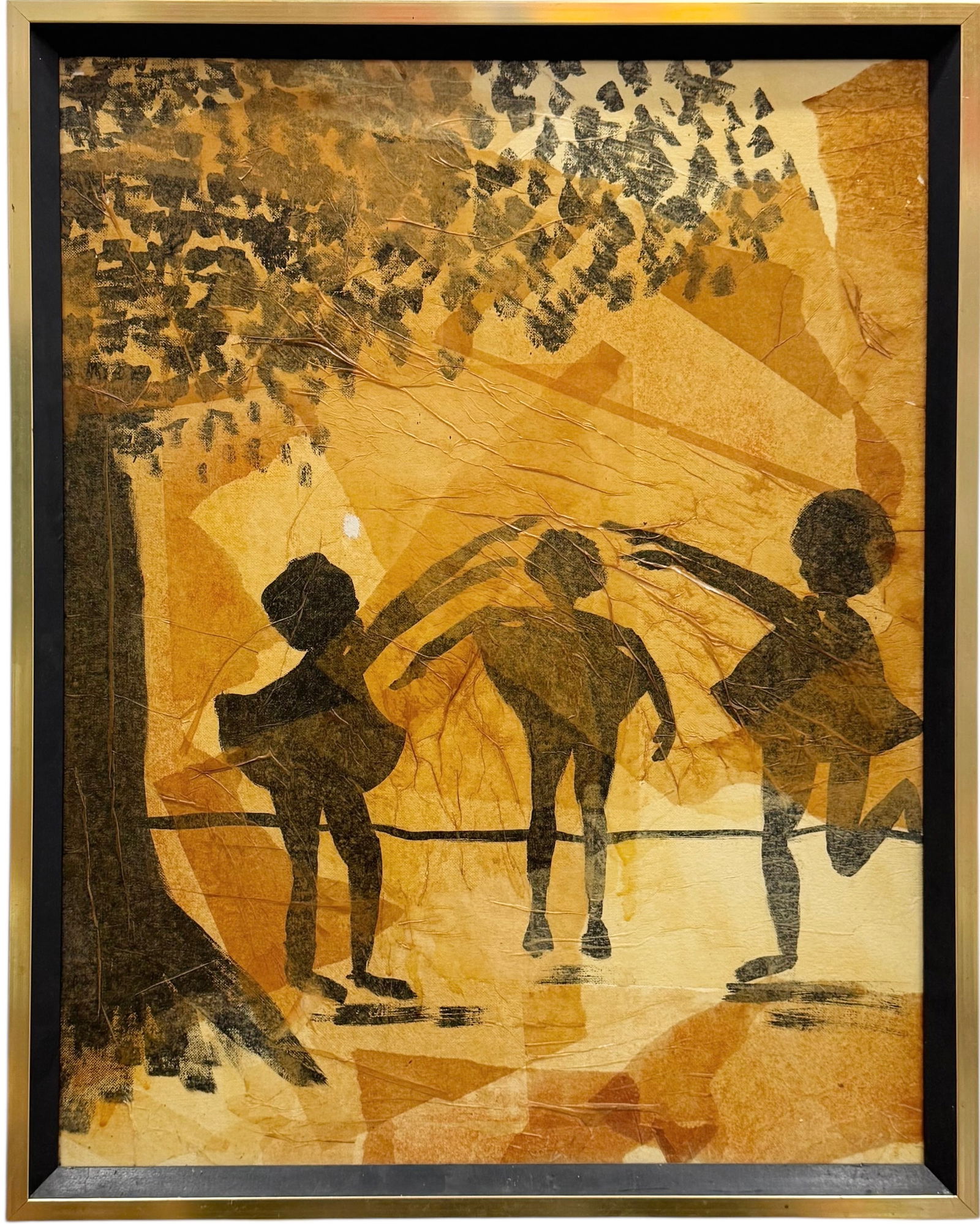 Nicely Framed American Mid-Century Modern Mixed Media Collage (1 of 3)