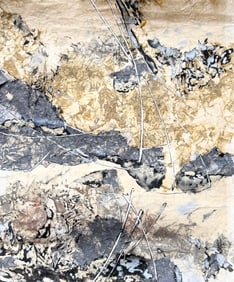Chinese School Mixed Media Signed Abstract Painting
