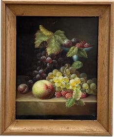 Still Life Of Fruit Oil Painting On Board