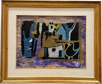 VICENTE MARTIN (1911-1998, Uruguay) Abstract Signed & Dated 1955