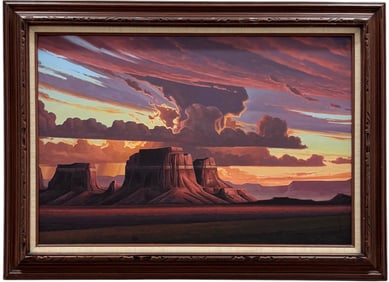 ED MELL (1942-2024, American) Dramatic Southwestern Mesa Landscape