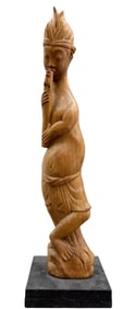 Large Carved Indonesian Figural Wood Sculpture 28.5"