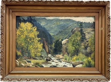 American Impressionist Lyons, Colorado Mountain Landscape Signed Dated 1920