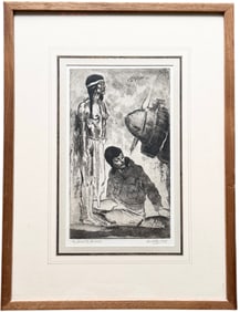 Frank A. Nankivell, Eyes of the Thunderbird Circa 1930 Pencil Signed Etching