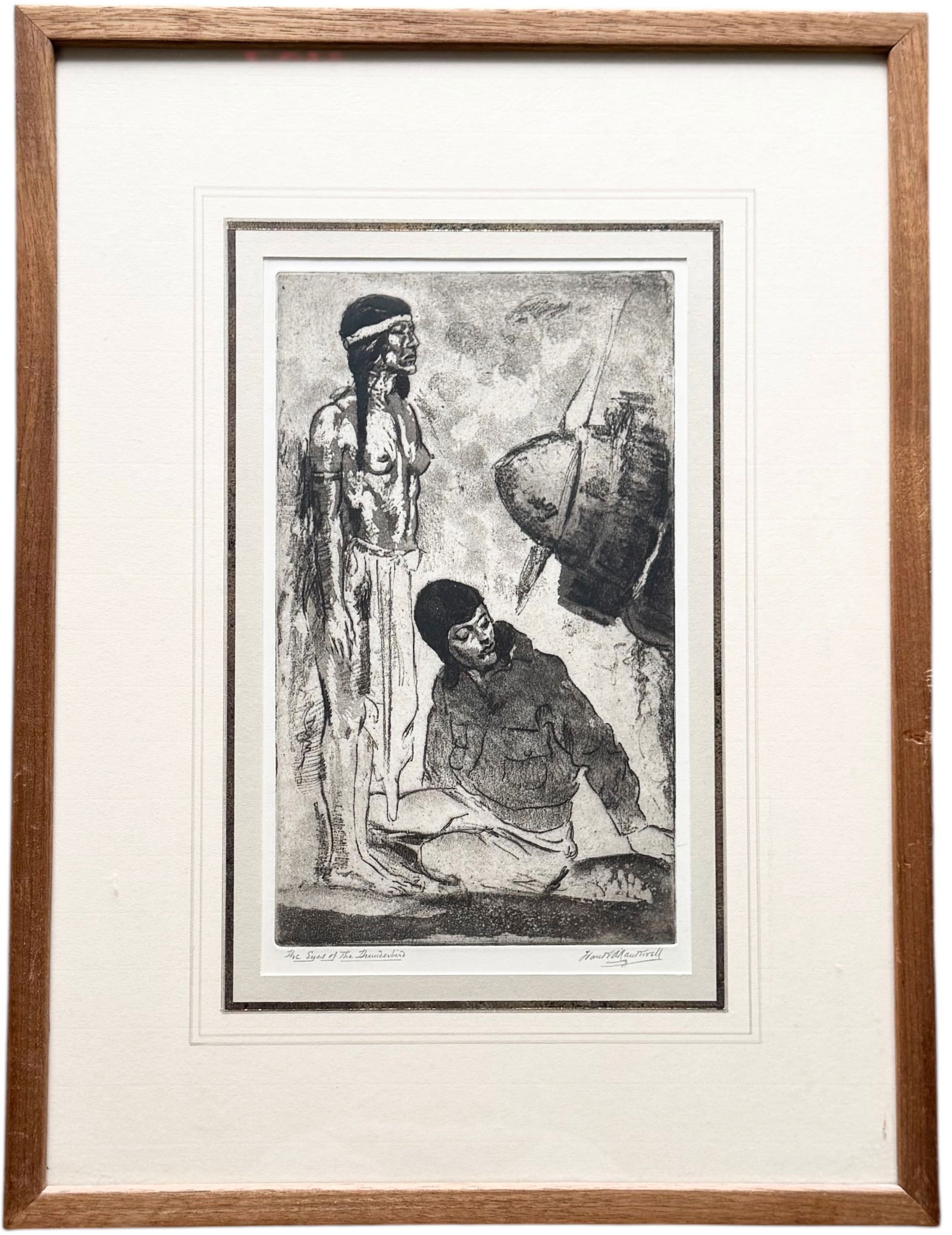 Frank A. Nankivell, Eyes of the Thunderbird Circa 1930 Pencil Signed Etching (1 of 4)