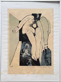 1960's Latin American School Pencil Signed Abstract Lithograph