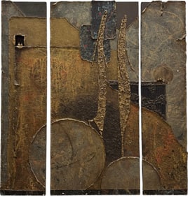 MARY PAT WALLEN (b. 1963, American) Brutalist Triptych, Indiana Artist