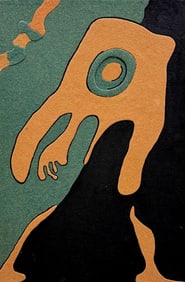 Vintage American Abstract Oil & Sand Painting