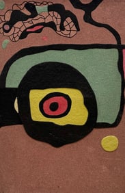 Vintage American Abstract Oil & Sand Painting