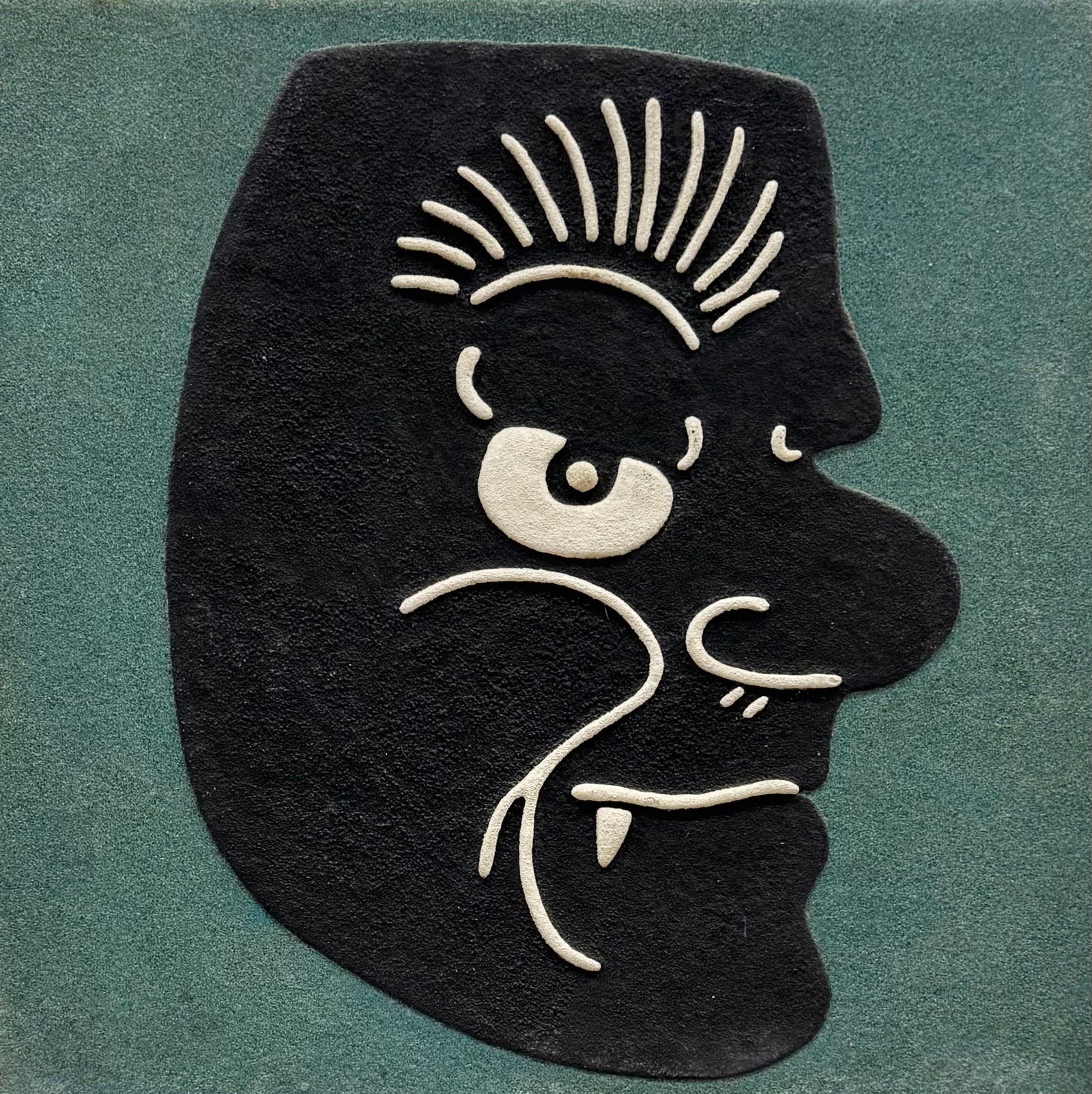 Vintage Modern Abstract Oil & Sand Painting: Mixed media 24 x 23.5 in. Domestic Flat Shipping Price: $80