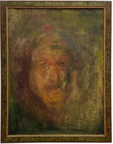Mid-Century Abstract Portrait Signed Oil Painting