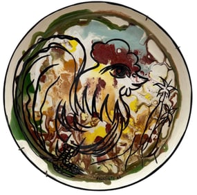 JUAN A NAVARETTE (b. 1952, Cuban) Rooster Plate