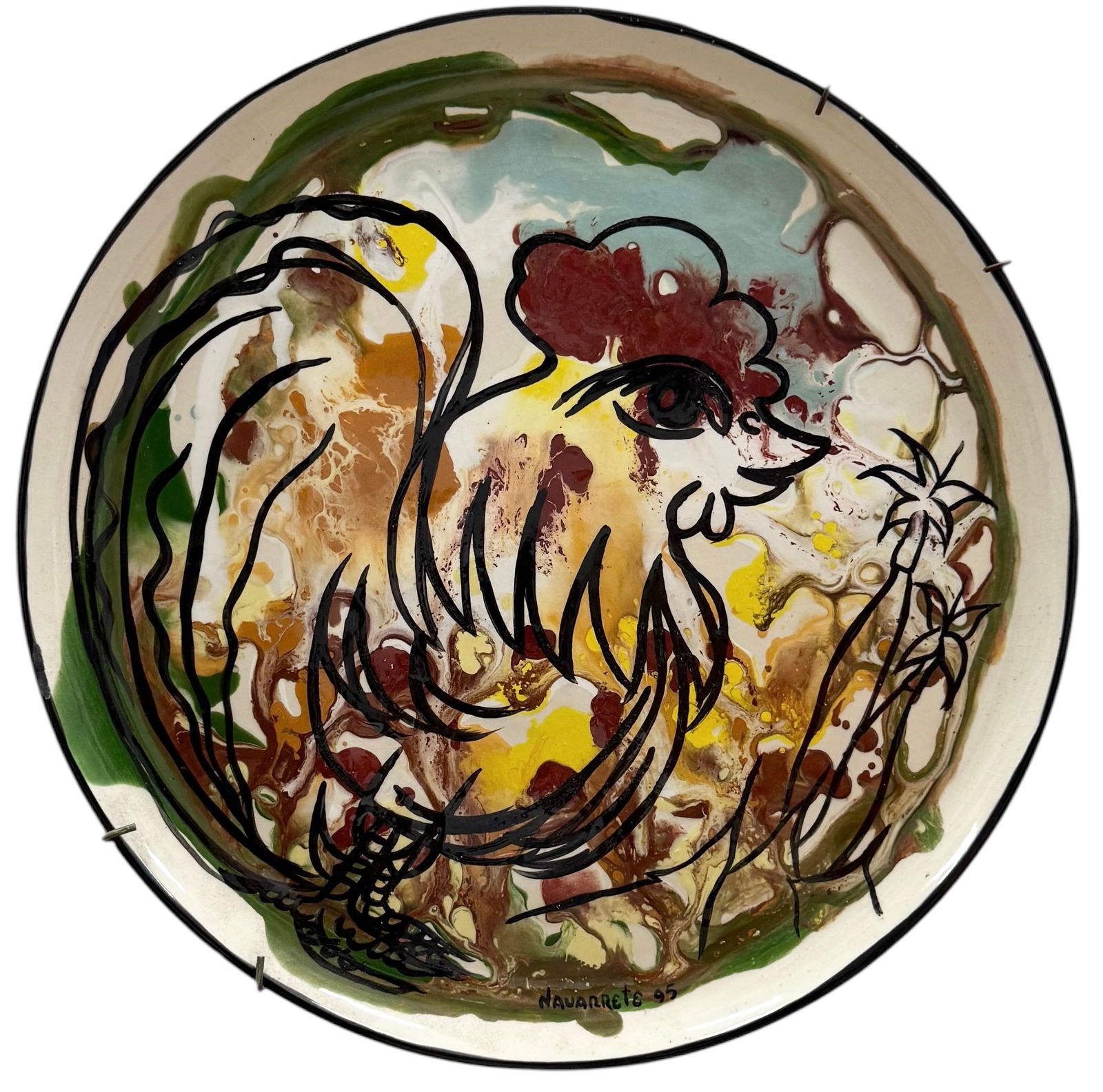 JUAN A NAVARETTE (b. 1952, Cuban) Rooster Plate (1 of 2)