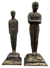 Pair Of Mid-Century Bronze Figural Sculptures