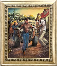 GUY JOURDAIN (20th c, Haiti) Farmers