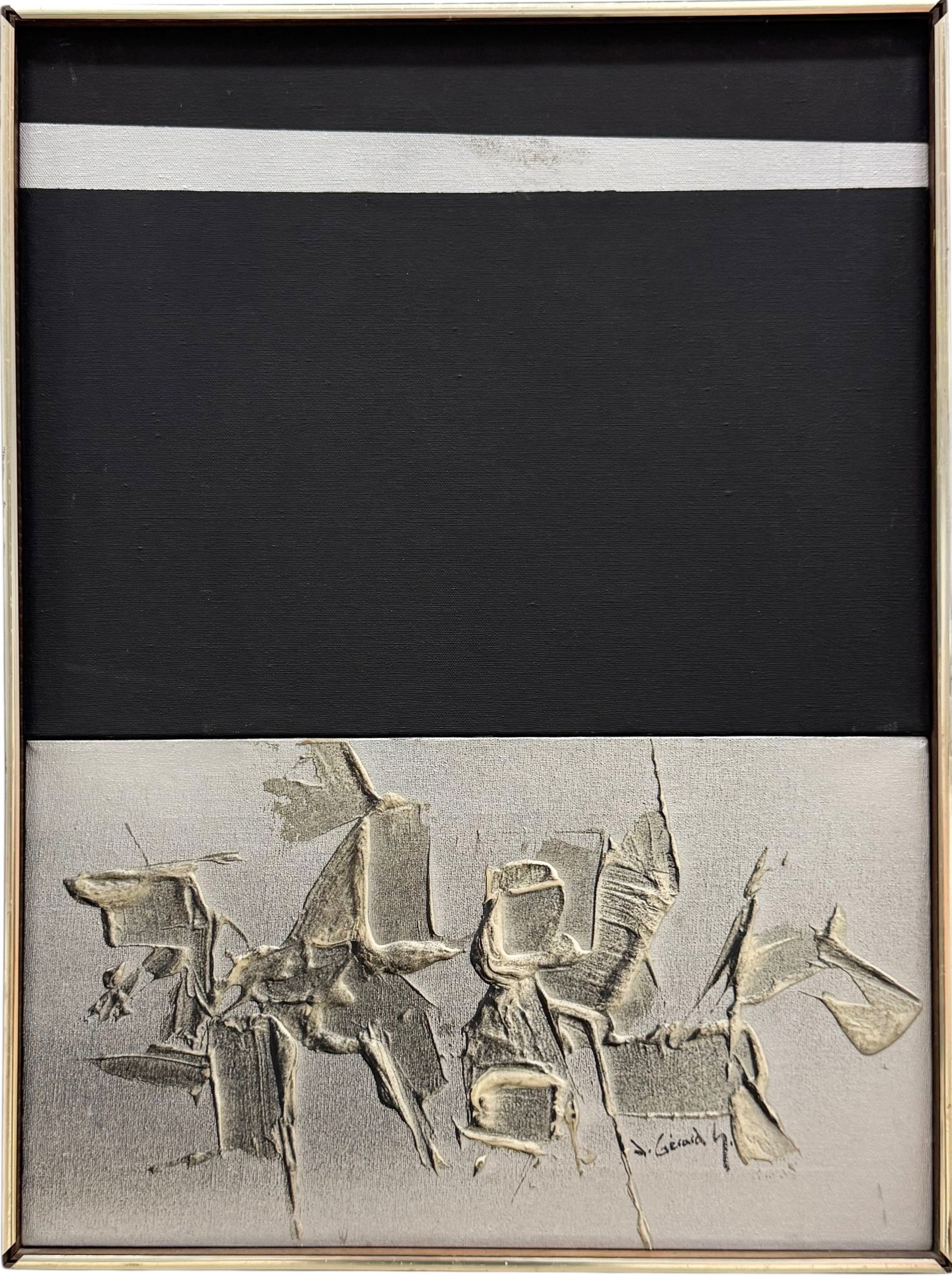 JONAS GERARD (b. 1941, American) Non Objective Abstract, Florida Artist: Oil on canvas 24 x 18 in. Domestic Flat Shipping Price: $65