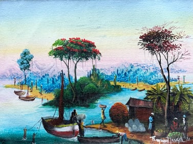 RAYMOND JOSEPH (20th c, Haitian) Landscape
