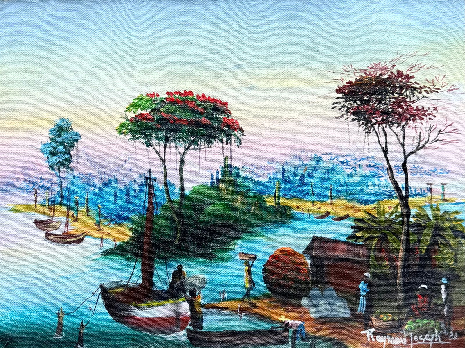 RAYMOND JOSEPH (20th c, Haitian) Landscape (1 of 2)