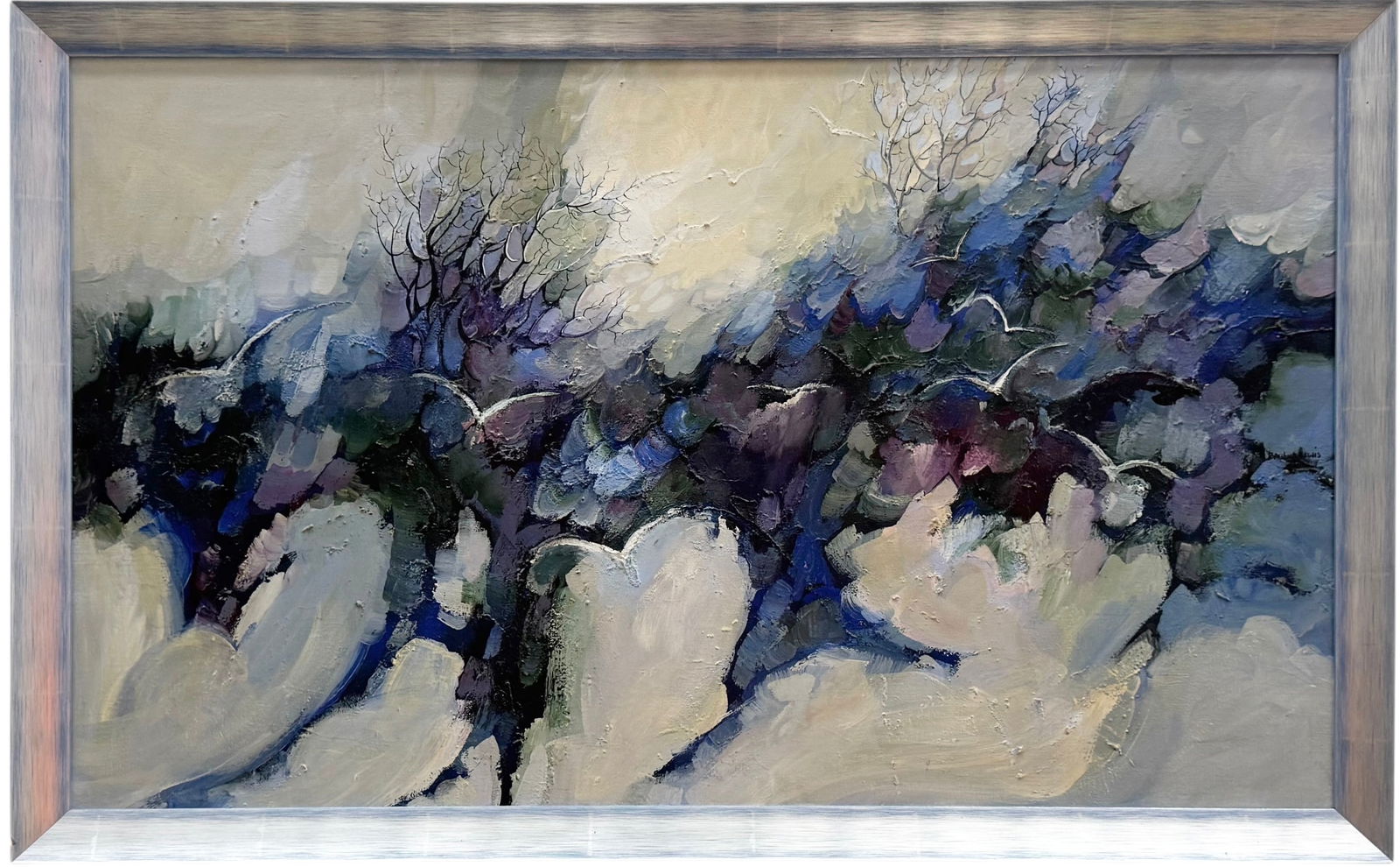 BARBARA LEWIS (20th c, American) Large Abstract, Bucks County, PA Artist (1 of 3)