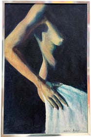 HARRIET NICHOLS (20th c, American) Modernist Nude Oil Painting