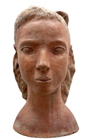 Terracotta Bust Sculpture, Mexican School
