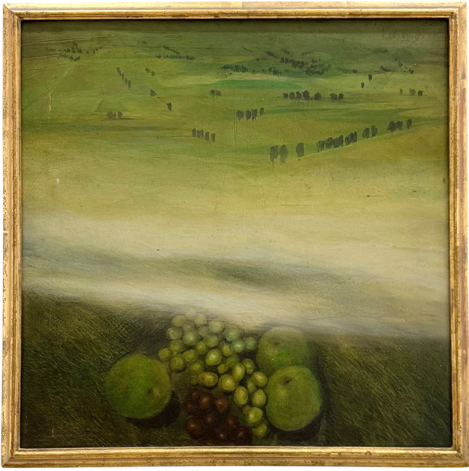 RODOLFO VELASQUEZ (20th c, Colombian) Symbolist Still Life Abstract, Bogota Artist: Oil on canvas 24 x 24 in, 36.5 x 26.5 in (framed). Domestic Flat Shipping Price: $90