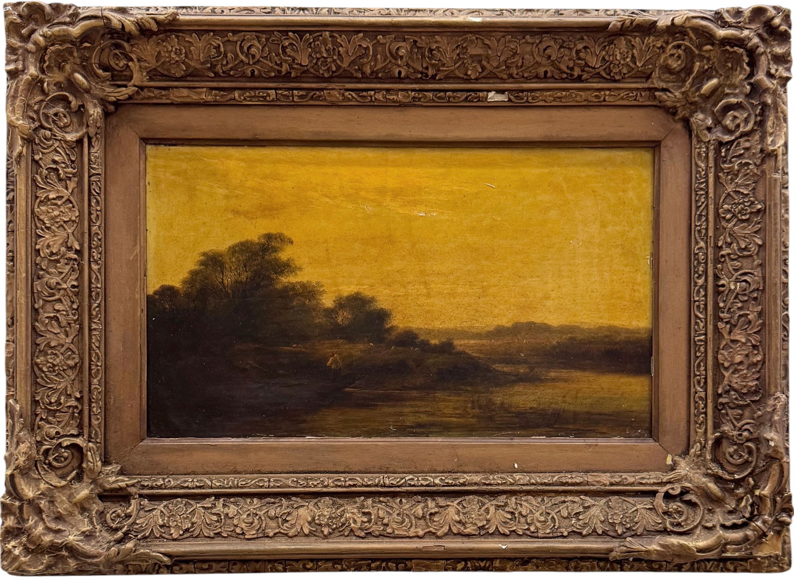 19th Century English School Tonalist Landscape Oil Painting On Canvas (1 of 3)