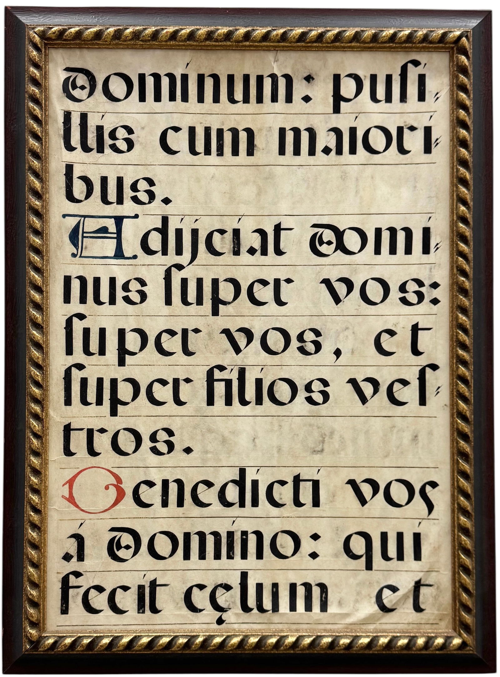 Framed Latin Medieval Antiphonal Music Manuscript (1 of 4)