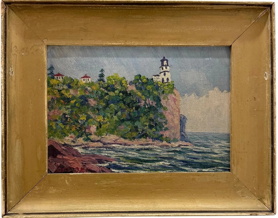 EM SEAGER (20th c, American) Split Rock Lighthouse, Minneapolis Impressionist (1 of 4)