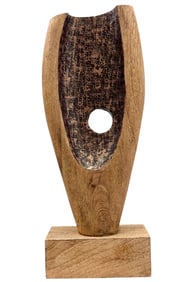Vintage Modern Wood Abstract Sculpture