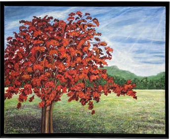 ARACELIS BRUGAL (20th c, Dominican Republic) Nicely Framed Landscape