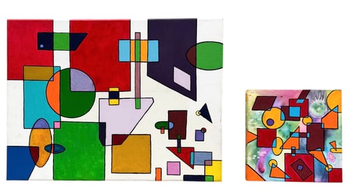 Pair Of Contemporary Abstract Paintings