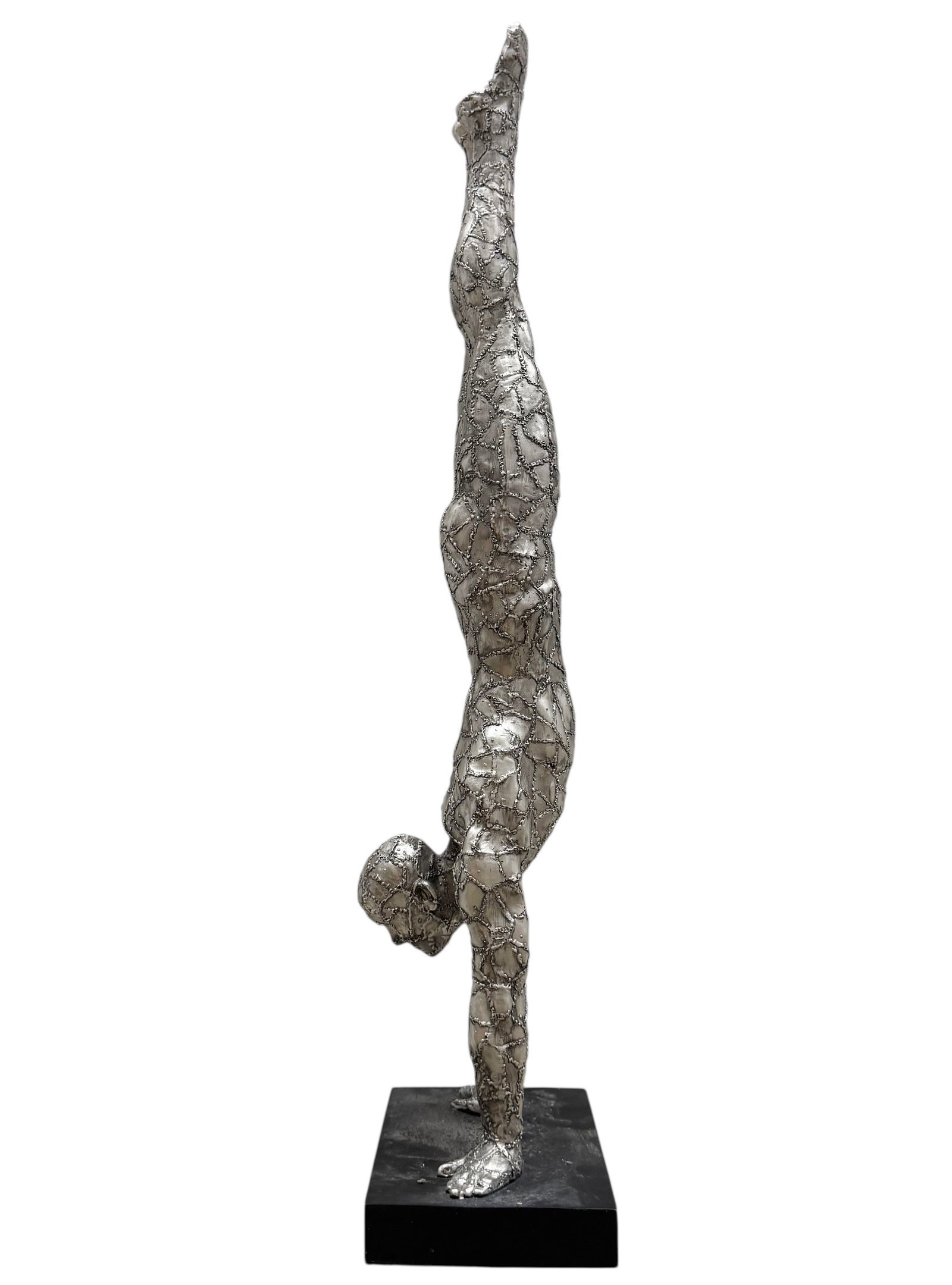 Contemporary Male Gymnast Sculpture: Resin material. 35.5 x 6.5 x 9.5