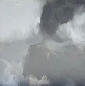 Monumental Abstract Expressionist Moody Tones Signed Oil Painting On Canvas 68"