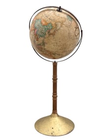 Vintage 16" Replogle Globe On Stand