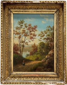 19th Century American Hudson River School Landscape Oil Painting