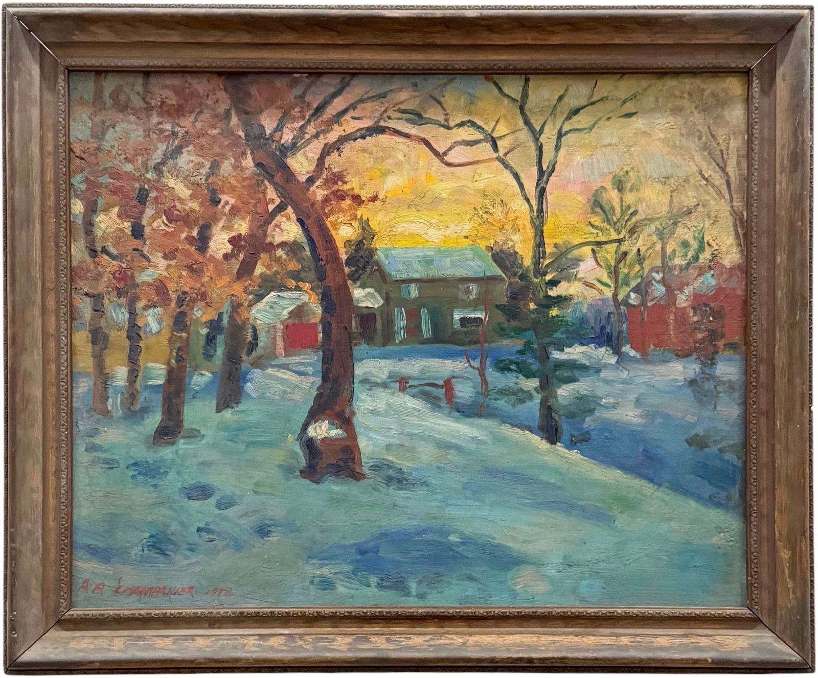 New Hope School Impressionist Pennsylvania Winter Landscape Signed Oil Painting (1 of 3)