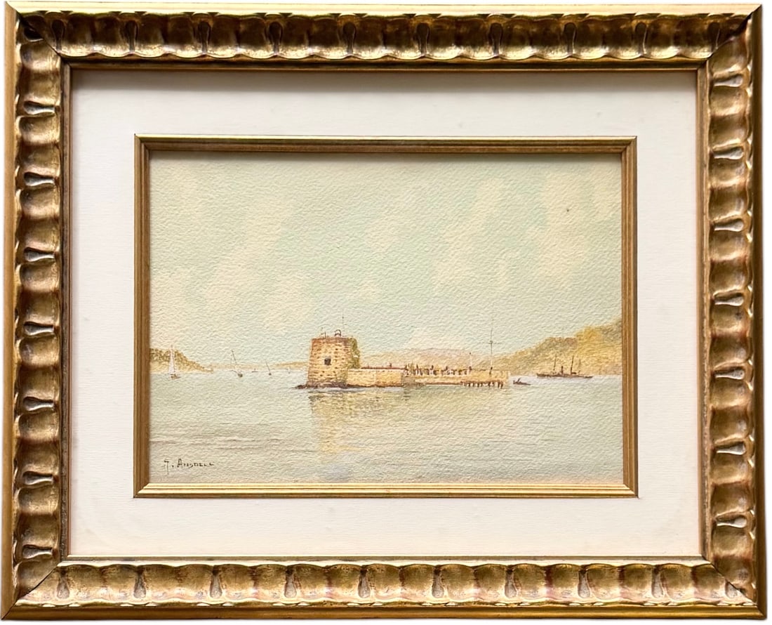 GERALD ANSDELL (1884-1972, UK, Australian) Nicely Framed Watercolor: Watercolor 11 x 8 in, 17 1/2 x 14 1/4 in (framed). Domestic Flat Shipping Price: $55