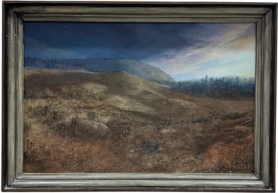 ERNEST O. BROWN (1944-2019, American) Dexter, Maine Artist "Blueberry Barrens"