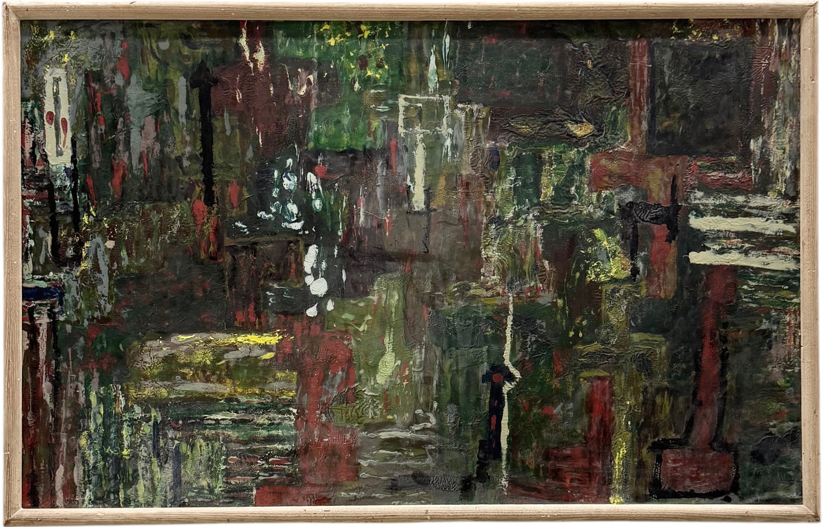 Mid-Century American School Abstract Expressionism Unsigned Oil On Board: Appears unsigned. Oil on board 38 x 24 in. Domestic Flat Shipping Price: $120
