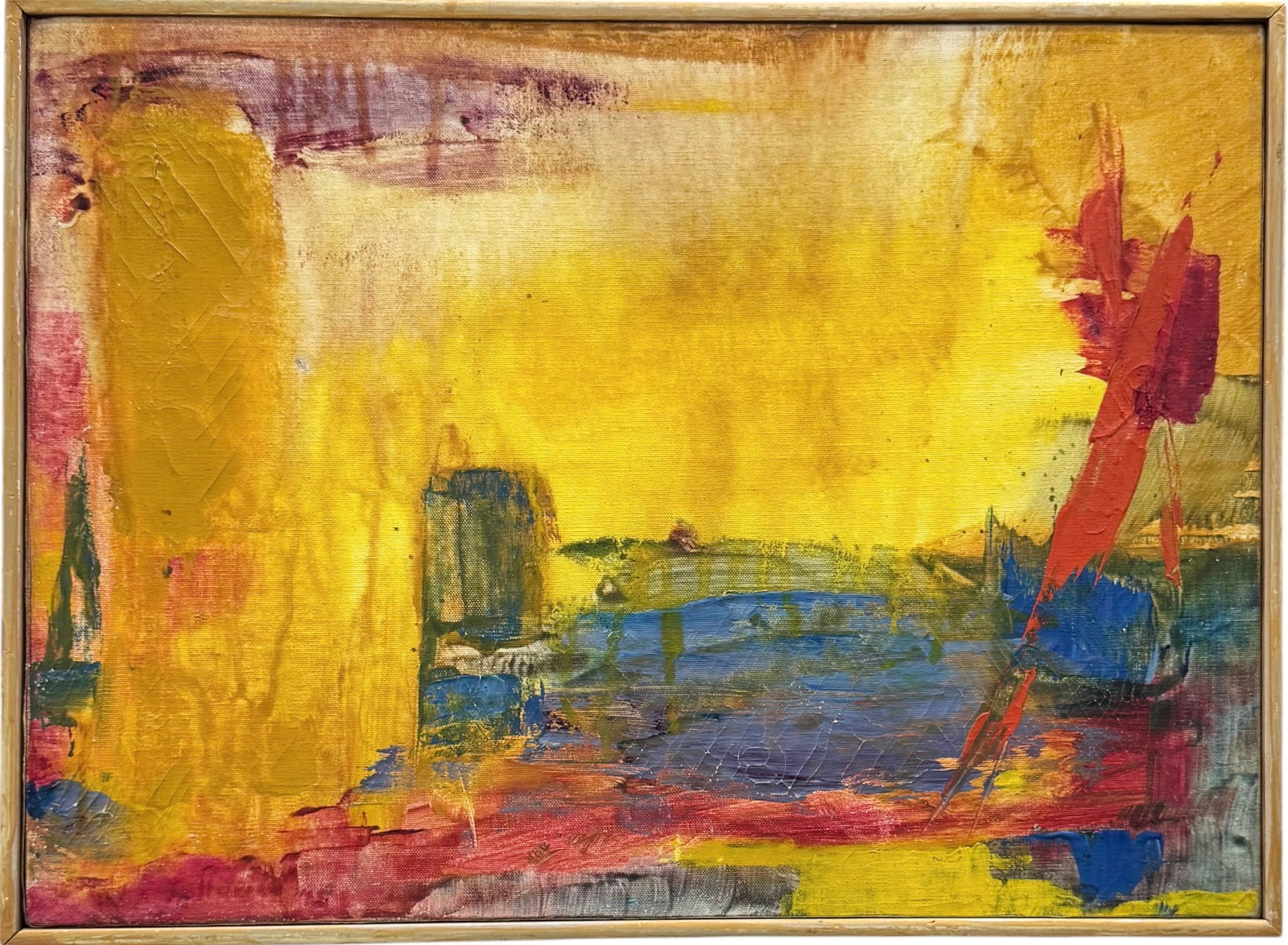 LUCIA TALLARICO (1919-2014, American) Abstract, Cape Cod: Oil on canvas 22 x 16 in. Domestic Flat Shipping Price: $60